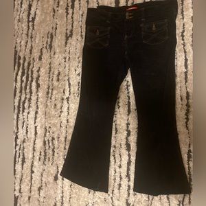 Black flare low rise carpenter pants